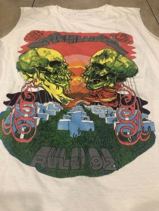 Rare 1992 Metallica Rulz Sad But True Vintage Mens Medium T Shirt Tank Top