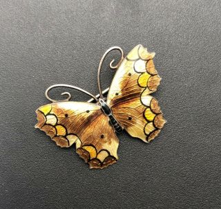 Thomas L Mott silver and enamel butterfly brooch c1910 2