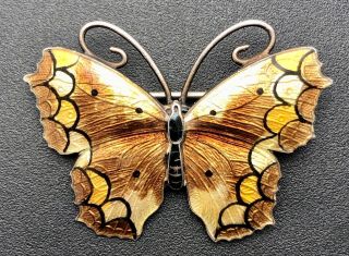 Thomas L Mott silver and enamel butterfly brooch c1910 3