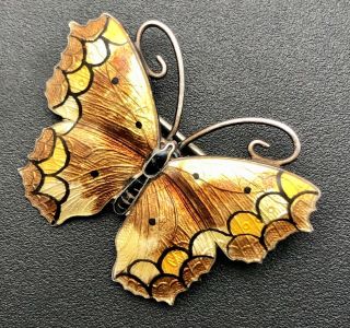 Thomas L Mott silver and enamel butterfly brooch c1910 5