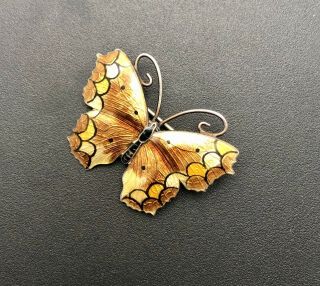Thomas L Mott silver and enamel butterfly brooch c1910 6