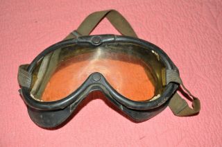 Ex/rare Wwii " Usaaf Pilot Flying Goggles " - Rubber/aaf Type B - 8/used