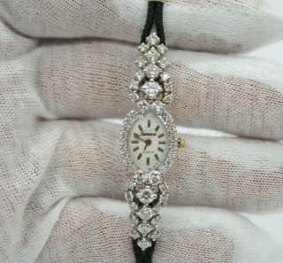 Vintage Geneva 14k White Gold & Yellow Gold,  Quartz,  All Vs Diamonds Watch