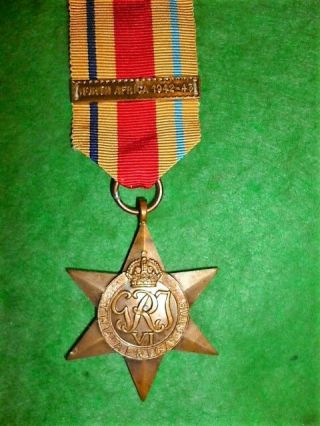 The Africa Star Medal Ww2 With North Africa 1942 - 43 Clasp -