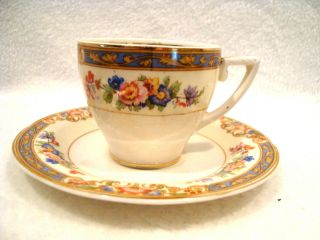 Brindley & Co.  England White Porcelain Demitasse Cup And Saucer.