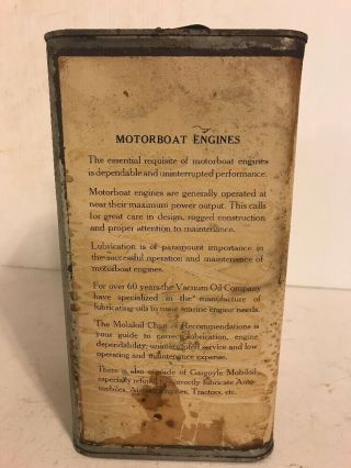 Vintage 1 Gallon Mobiloil Gargoyle Marine (Special Extra Heavy) Motor Oil Can 2