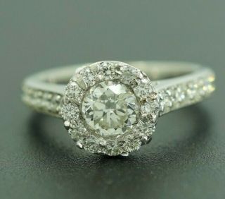 EGL USA Heavy Platinum 1.  56CTW G VS Diamond Gold Engagement Ring Vintage Halo 10