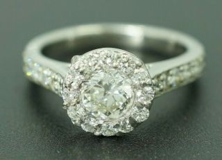 Egl Usa Heavy Platinum 1.  56ctw G Vs Diamond Gold Engagement Ring Vintage Halo