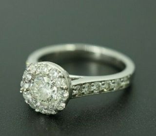 EGL USA Heavy Platinum 1.  56CTW G VS Diamond Gold Engagement Ring Vintage Halo 3