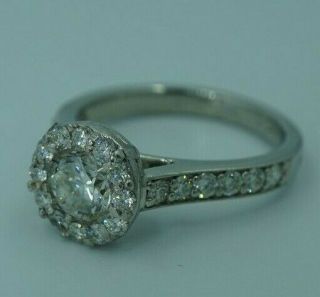 EGL USA Heavy Platinum 1.  56CTW G VS Diamond Gold Engagement Ring Vintage Halo 4