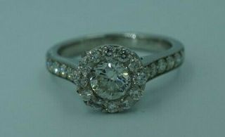 EGL USA Heavy Platinum 1.  56CTW G VS Diamond Gold Engagement Ring Vintage Halo 5
