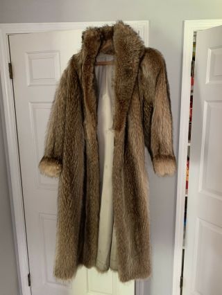 Vintage Raccoon Fur Coat Jacket Sz M - L