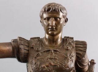 Antique Grand Tour Augustus Prima Porta Roman Emperor Bronze Sculpture 3