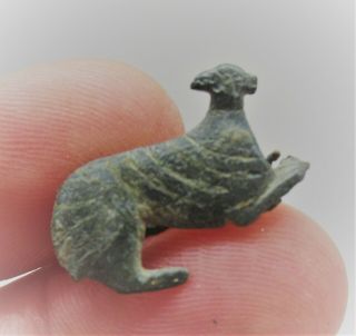 Circa 100 - 300ad Ancient Roman Bronze Leaping Hare Fibula Brooch High Status