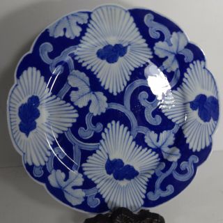 Very Fine Meiji Period Dai Nippon Blue & White Signed Arita Porcelain Plate
