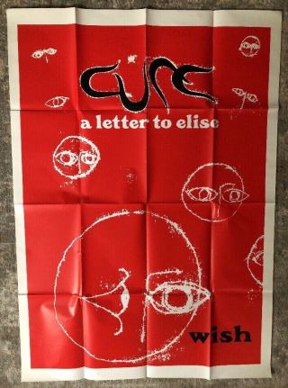 The Cure A Letter To Elise Wish Vintage Poster Music Pin - Up 1990s Promo