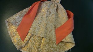 Vintage BArbie HTF Japanese Exclusive Gold White Orange Sash Gown Dress 5