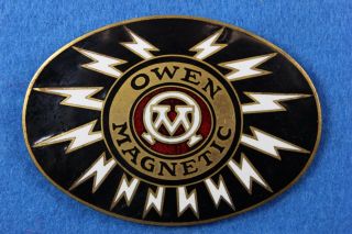 Owen Magnetic Car Vintage Auto Automobile Radiator Badge / Emblem (rare)