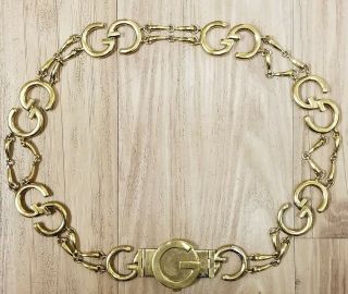 Vtg 1970’s Retro Authentic Gucci Gold Tone Chain 31” Belt Rare