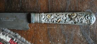 ANTIQUE H.  BOKER & CO.  ARBOLA FIXED BLADE GAUCHO PROFUSELY CARVED CA 1900/1910 9