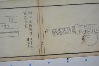 Rare Antique 1790 ' s Japanese Woodblock Sword Print 13x4 Inches 4