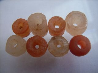 8 Ancient Neolithic Rock Crystal,  Quartz Beads,  Stone Age,  Rare Top
