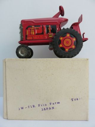 Vintage Line Mar Tin Litho Toy Farm Tractor Made In Japan Cool