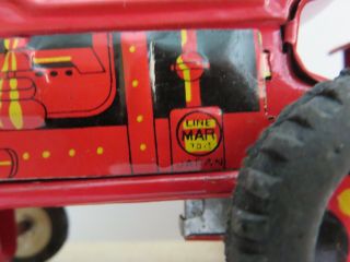 Vintage Line Mar Tin Litho Toy Farm Tractor Made in Japan Cool 2