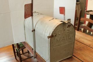Large Vintage Sears & Roebuck Galvanized Rural Mail Box Garden Decor