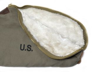 WORLD WAR 2 M1 GARAND FLEECE LINED CANVAS CASE Dark OD Marked JT&L 1944 3