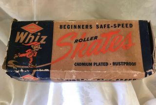Vintage WHIZ Child’s Roller Skates Adjustable Metal Clamp On w/Box 1946 2