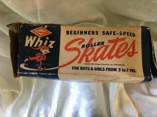 Vintage WHIZ Child’s Roller Skates Adjustable Metal Clamp On w/Box 1946 3