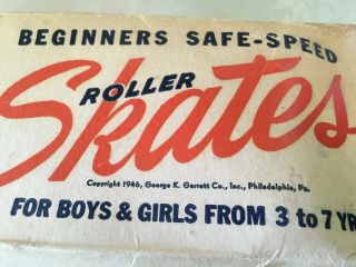 Vintage WHIZ Child’s Roller Skates Adjustable Metal Clamp On w/Box 1946 4