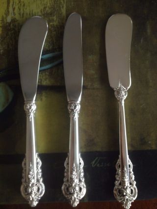 6 PC PLACE SETTING WALLACE GRANDE BAROQUE STERLING FLATWARE SET 5