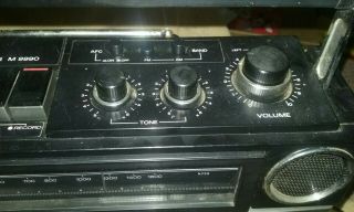 Vtg Sanyo M - 9990 Stereo Boombox Ghetto Blaster Radio Cassette Alarm Clock 4