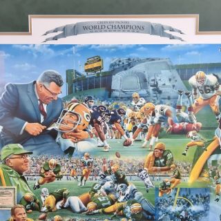 Green Bay Packers – Signed 75th Anniversary Vintage Lithograph Print RARE 2