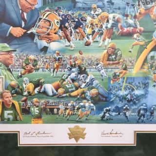 Green Bay Packers – Signed 75th Anniversary Vintage Lithograph Print RARE 3