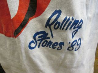 Authentic Vintage 1989 ROLLING STONES Steel Wheels Concert T - Shirt 50/50 Large 3