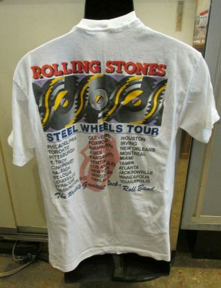 Authentic Vintage 1989 ROLLING STONES Steel Wheels Concert T - Shirt 50/50 Large 4