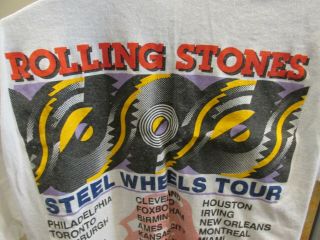 Authentic Vintage 1989 ROLLING STONES Steel Wheels Concert T - Shirt 50/50 Large 5