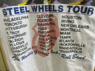 Authentic Vintage 1989 ROLLING STONES Steel Wheels Concert T - Shirt 50/50 Large 6