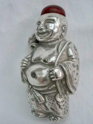 Rare Antique Hallmarked Chinese Silver Snuff Bottle.