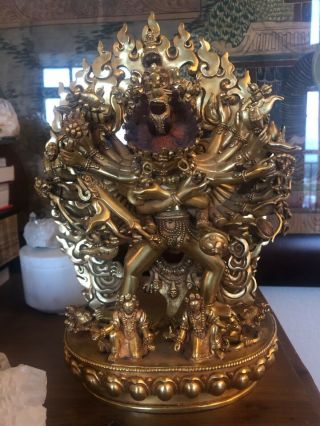 Buddhist Kalachakra Statue,  Gold 11 