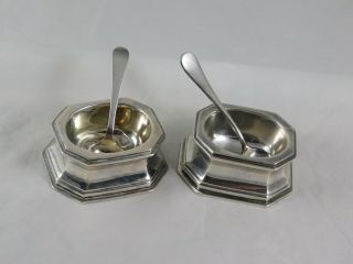Rare Pair Arts & Crafts Sterling Trencher Salts George C.  Gebelein Boston