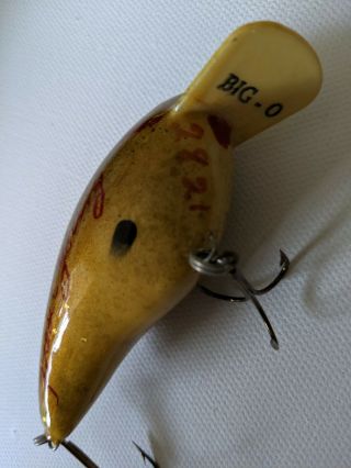Vintage Fred C Young Big O Lure Handcarved Signed & Numbered 2821 11