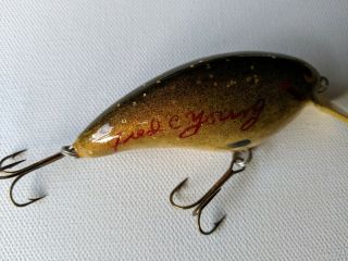 Vintage Fred C Young Big O Lure Handcarved Signed & Numbered 2821 4