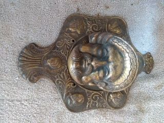 110.  Antique Vintage Cast Brass Henry The 8th Door Knocker.