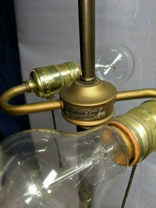 Rare Vintage Frederick Cooper Brass Table Lamp Slender Musical Feel 8