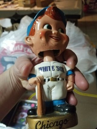 Vintage 1960 ' s Chicago White Sox Bobblehead Mascot - Gold Base Rare VG,  cond. 6