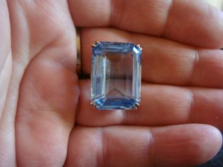 Vintage Large Blue Created Spinel 9ct Gold Ring Size M
